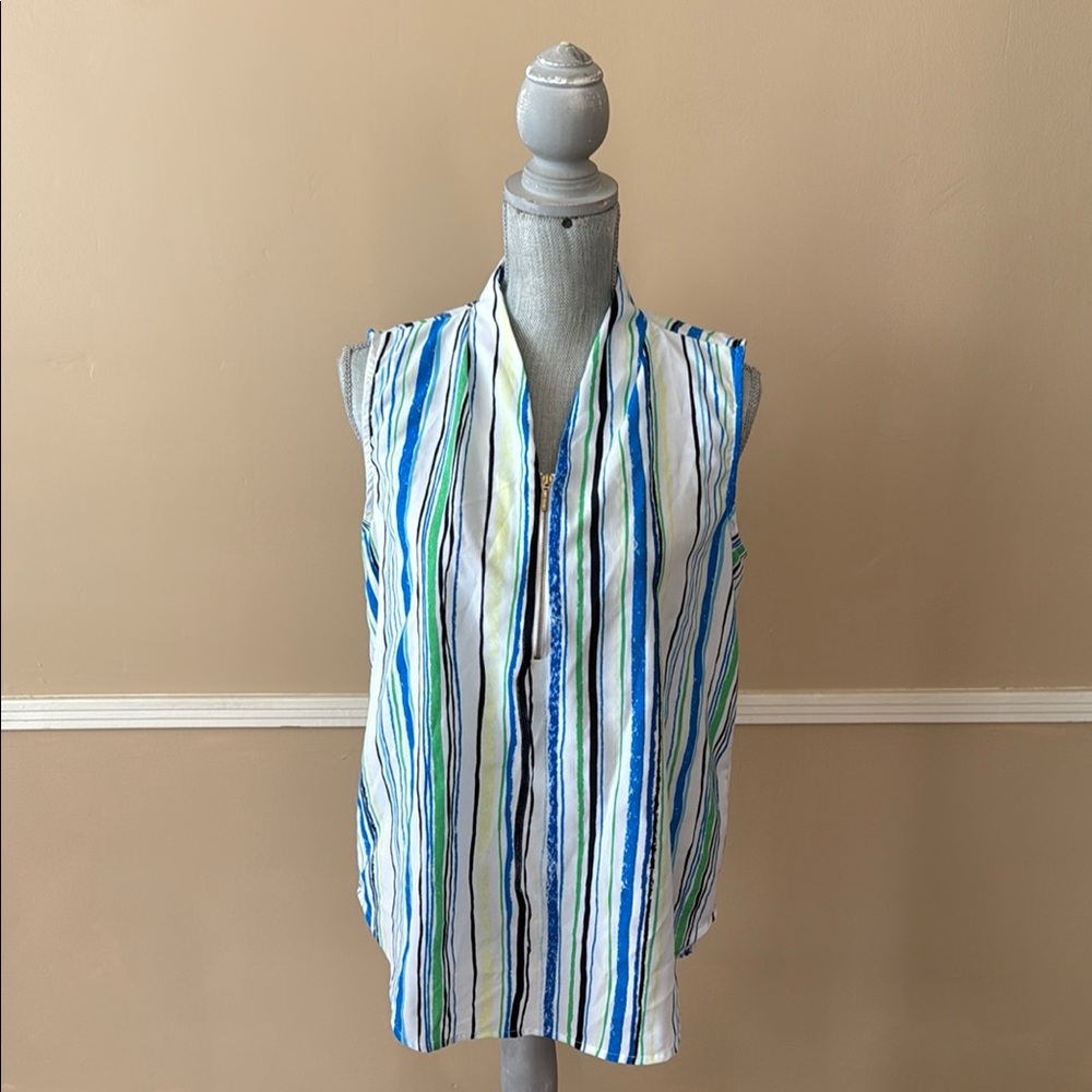 SUMMER STRIPED SLEEVELESS TOP SIZE LARGE 🌟EUC🌟